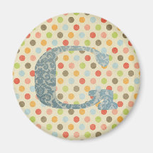 Personalized Art Letter G Fridge Magnet