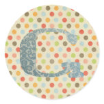 Personalized Art Letter G Round Stickers