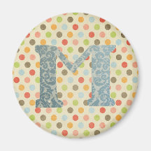 Personalized Art Letter M Magnet