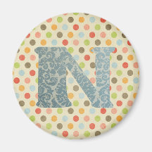 Personalized Art Letter N Refrigerator Magnet