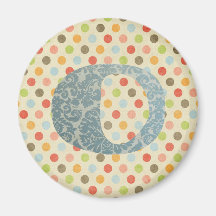 Personalized Art Letter O Magnet