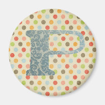 Personalized Art Letter P Fridge Magnet