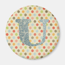 Personalized Art Letter U Magnets