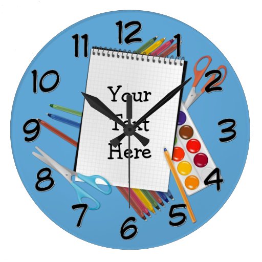 Personalized Artsy Craft Supplies Wall Clock Zazzle