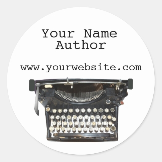 Personalized Author Stickers Typewriter Custom