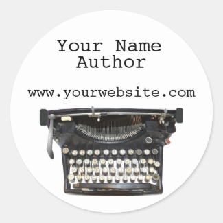 Personalized Author Stickers Typewriter Custom