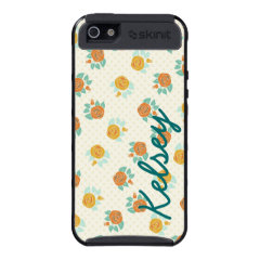 Personalized Autumn Floral Print SkinIt Cargo Case Covers For iPhone 5