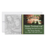 Personalized Autumn Lake Bridge Watercolor Custom Photo Card