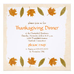 Personalized Autumn Leaves Dinner Invitations