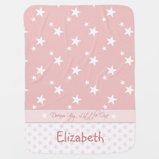 Personalized Baby Blanket Pink with white stars Zazzle