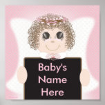 Personalized Baby Girl Angel Wall Poster
