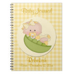 Personalized Baby Girl in Pod Lemon Baby Journal