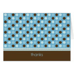 Personalized Baby Polka Dot Thank You Card (blue)
