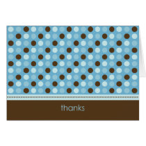 Personalized Baby Polka Dot Thank You Card (blue)