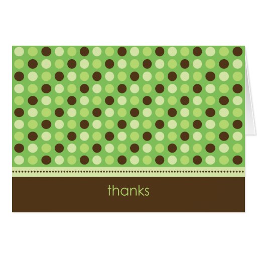 Personalized Baby Polka Dot Thank You Card (lime)