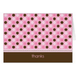 Personalized Baby Polka Dot Thank You Card (pink)