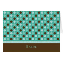 Personalized Baby Polka Dot Thank You Card (teal)