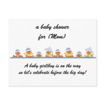 Personalized Baby Shower Invitations-Little Ducks postcards