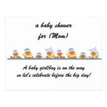 Personalized Baby Shower Invitations-Little Ducks Postcard