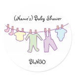 Personalized Baby Shower Sticker-Clothesline