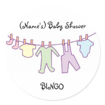 Personalized Baby Shower Sticker-Clothesline