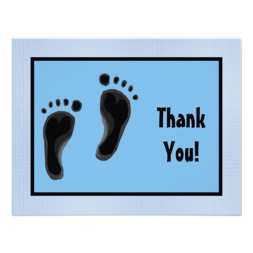 Personalized Baby shower thank you cards Baby feet Personalized ...