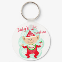 Personalized Baby's First Christmas keychains
