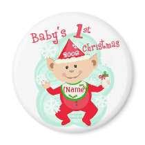 Personalized Baby's First Christmas Magnet