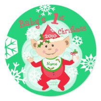 Personalized Baby's First Christmas Stickers
