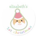 Personalized Baby's First Christmas stickers by koncepts Personalized Baby's First Christmas stickers
