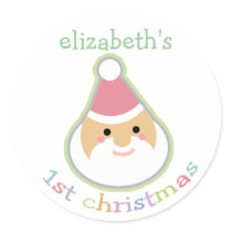 Personalized Baby's First Christmas stickers