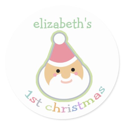 Personalized Baby's First Christmas stickers