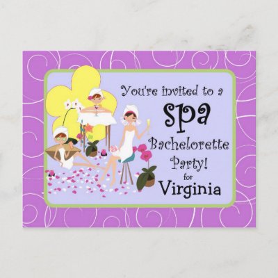  Party Invitations on Bachelorette Spa Party Invitations    Cute And Girlie Design For