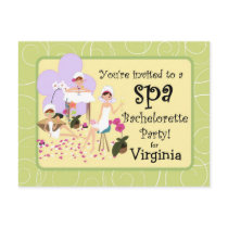 Personalized Bachelorette Party Spa Invitations postcards