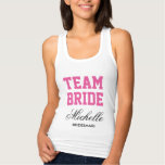Personalized bachelorette tank tops for team bride