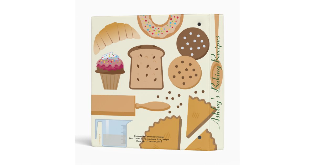 Personalized Baking Recipes Binder Zazzle