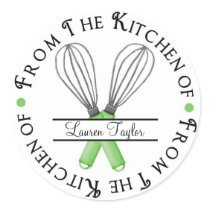 Personalized Baking Whisk Kitchen Stickers