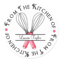 Personalized Baking Whisk Kitchen Stickers