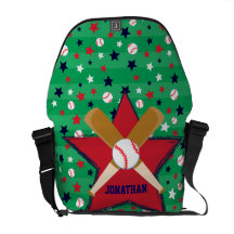 Personalized Baseball bats ball and stars Commuter Bags