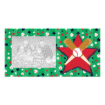 Personalized Baseball bats ball and stars Picture Card