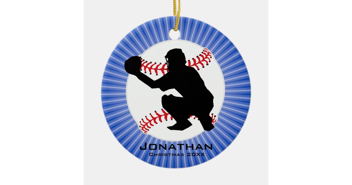 Personalized Baseball (Catcher) Ornament Zazzle