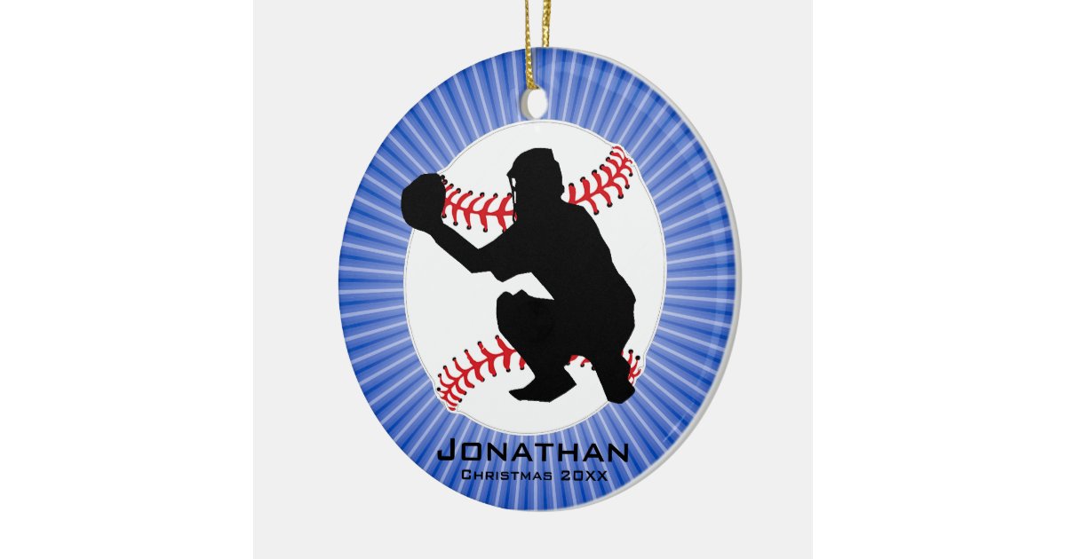Personalized Baseball (Catcher) Ornament Zazzle