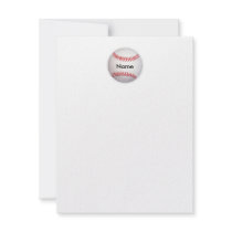 Personalized Baseball Flat Note Card Invites