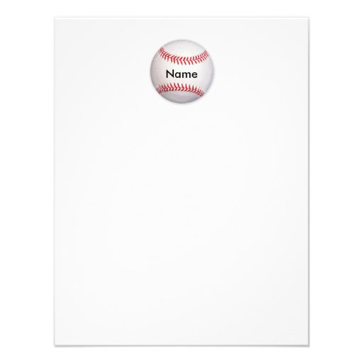 Personalized Baseball Flat Note Card Invites