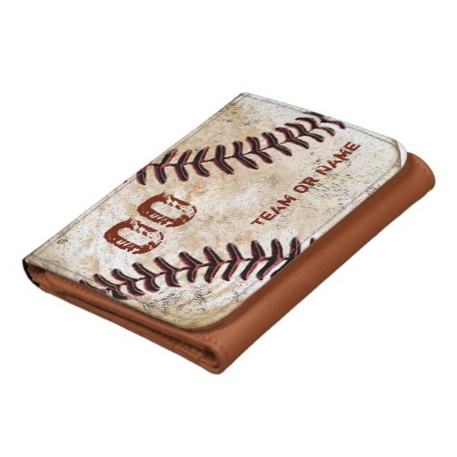 Personalized Baseball Leather Wallet for Men Trifold Wallet Zazzle