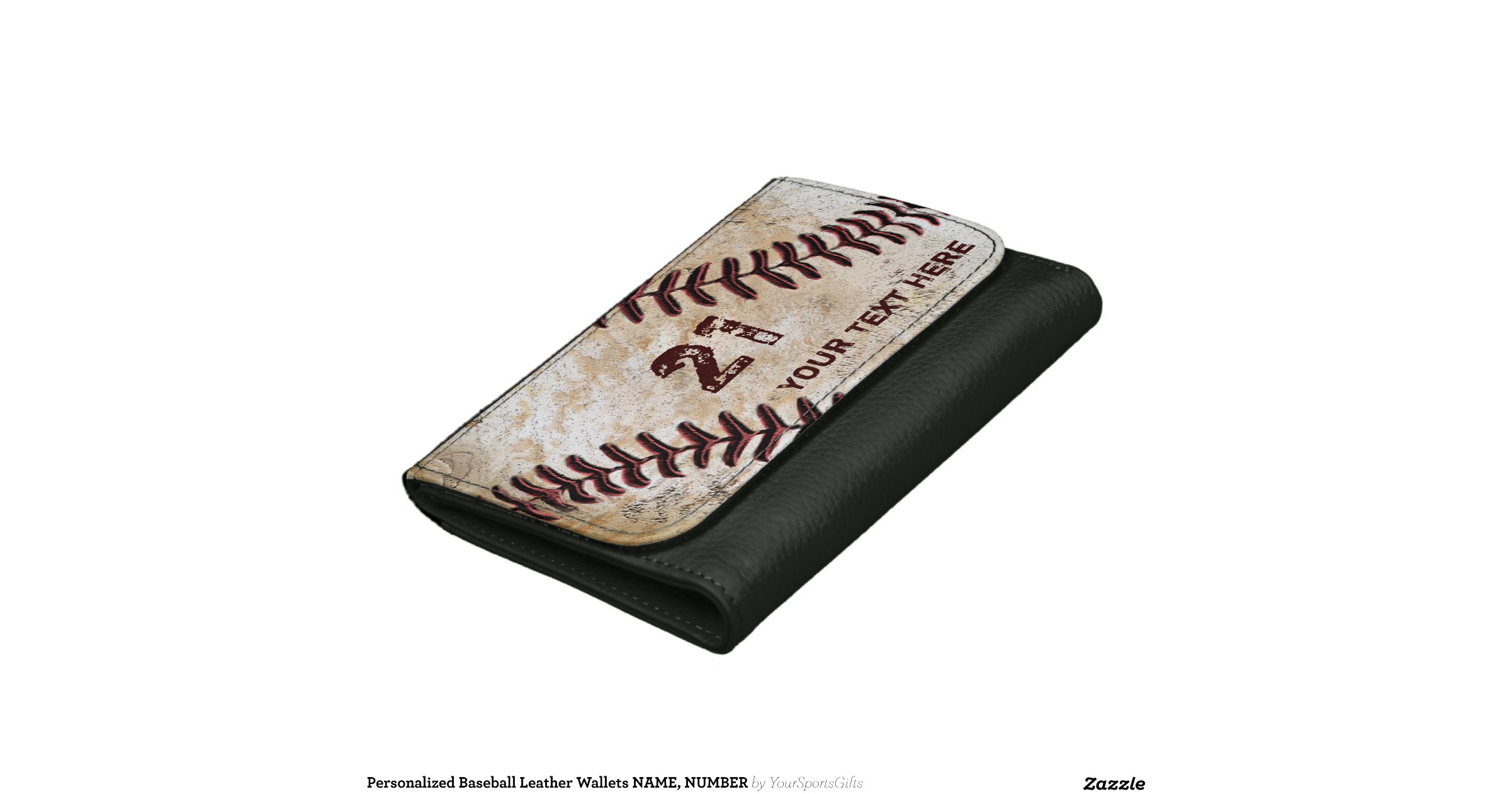 Personalized Baseball Leather Wallets NAME, NUMBER Wallet Zazzle