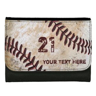 Personalized Baseball Leather Wallets NAME, NUMBER
