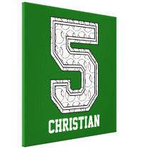 Personalized Baseball Number 5 Stretched Canvas Prints
