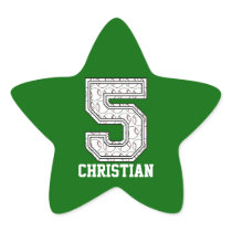 Personalized Baseball Number 5 Star Sticker