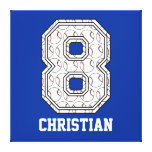 Personalized Baseball Number 8 Stretched Canvas Prints